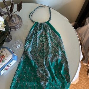 Jade Green Halter with Beaded Neck